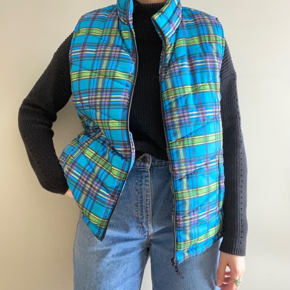 VINTAGE PLAID PUFFER VEST - Picture 4 of 4